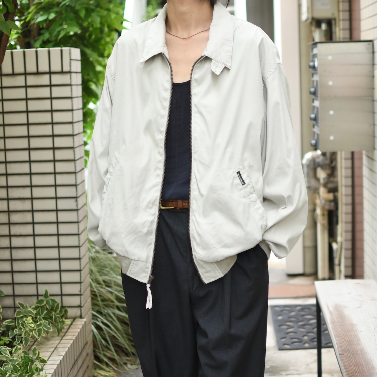 weatherproof smooth blouson ivory