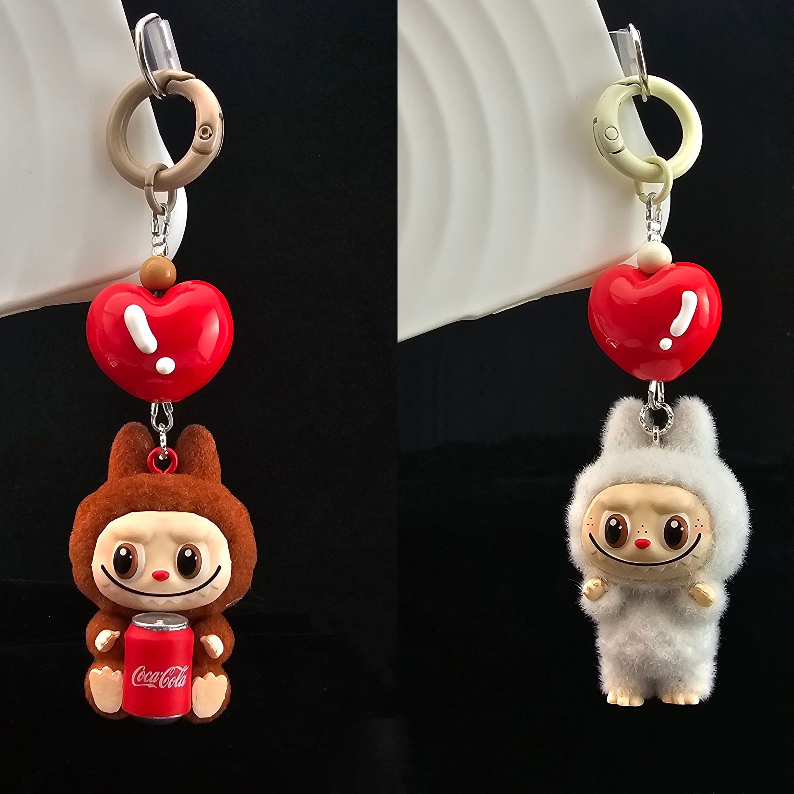 Labubu ラブブ キーホルダー ストラップ 大きなハート ハート型 可愛い マッチング ペア カップル 友達 プレゼント 大容量 ポーチ 付け マスコット