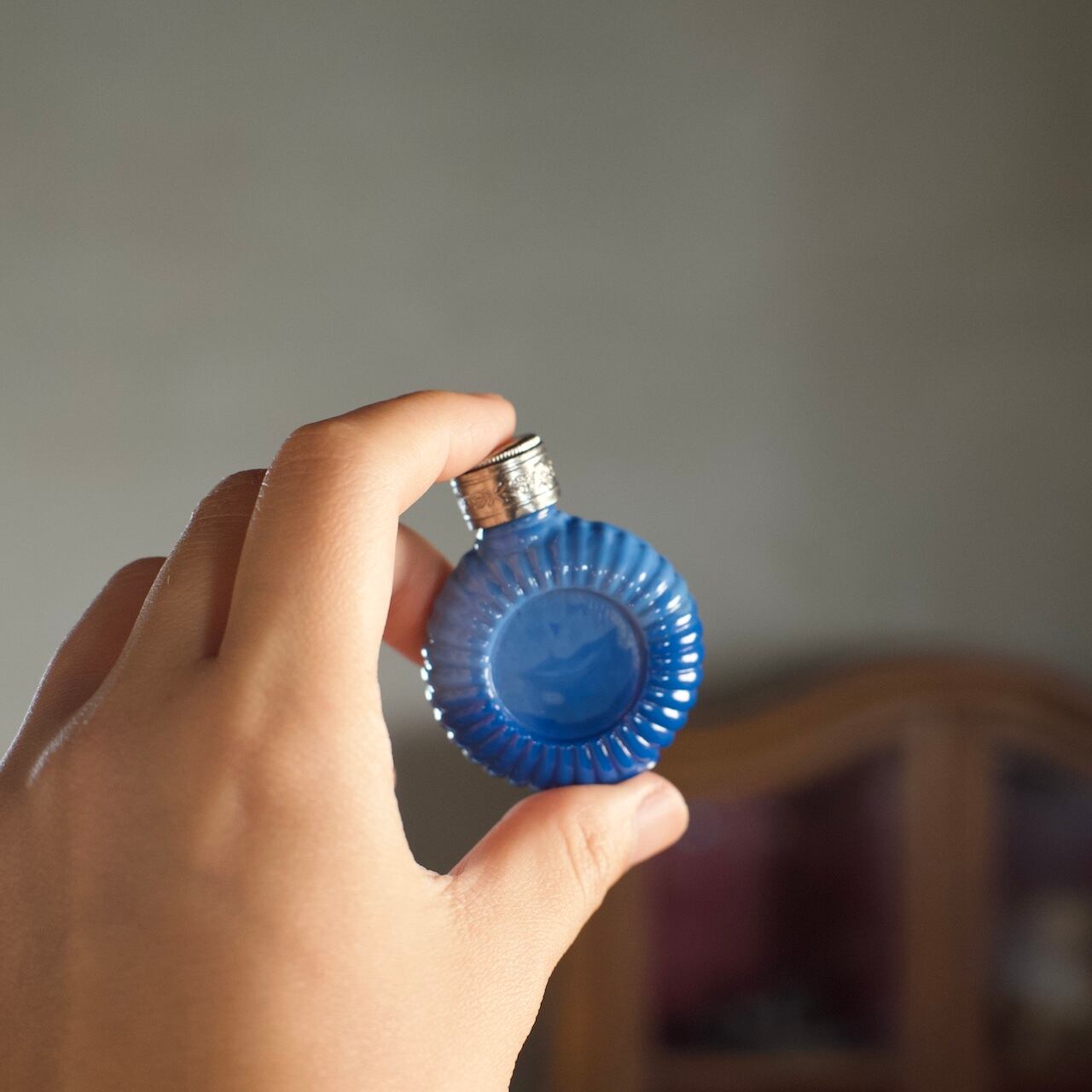 Malachite Perfume Bottle/ マラカイト 香水瓶〈 チェコガラス