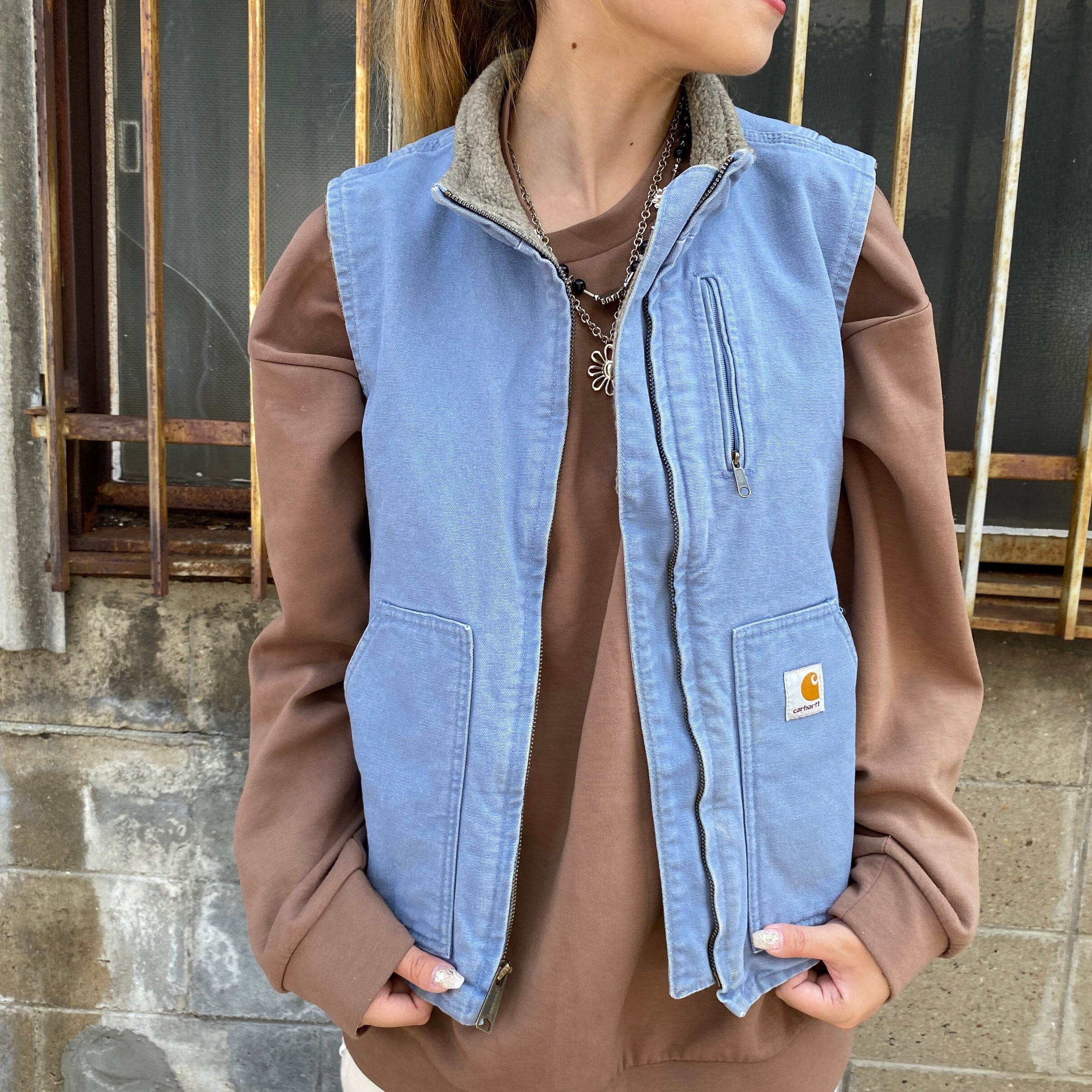 Carhartt カーハート ダック地 ハイネック ワークベスト ボアライナー 