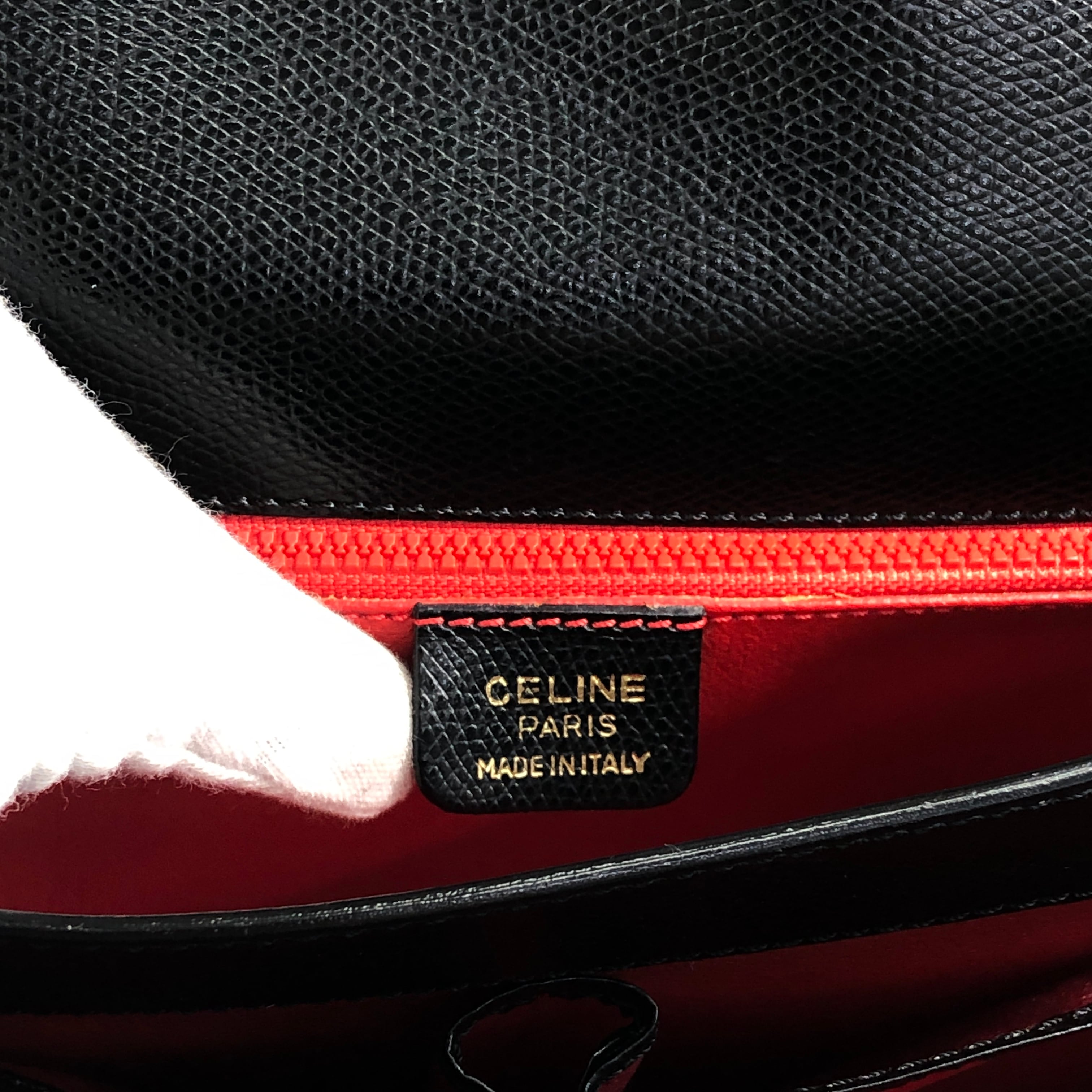 CELINE セリーヌ ショルダーバッグ ブラック ターンロック レザー