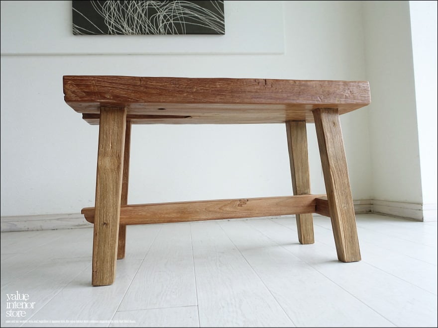オールドチークベンチEink スツール 長椅子 古材家具 一枚板 花台 無垢材 ナチュラル 椅子 イス プリミティブ 世界三大銘木