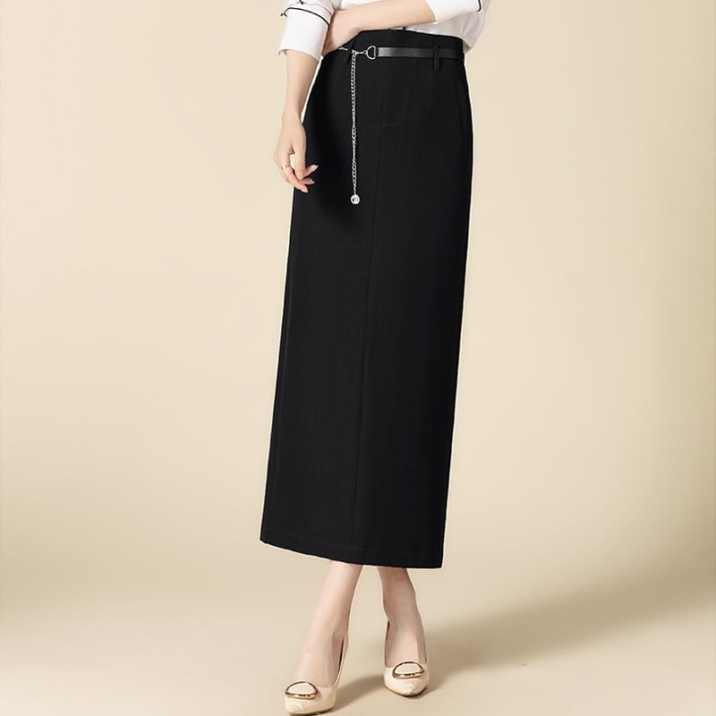 スリット入りペンシルロングスカート Me1477