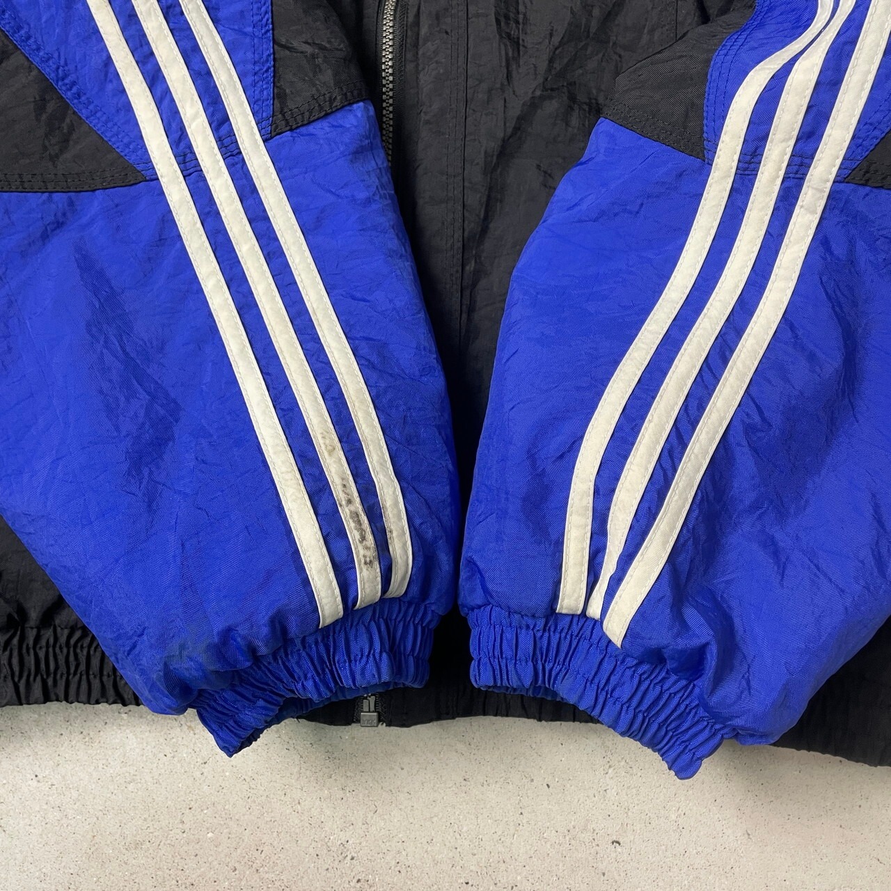 90年代 adidas アディダス フルジップ ナイロンパーカー キルティング 