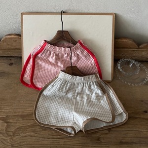 【BABY】夏作ベビー チェック ショートパンツ