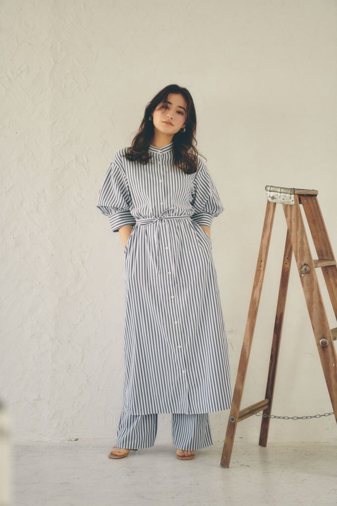 ロングシャツ ワンピース｜ストライプ | tof`em online store