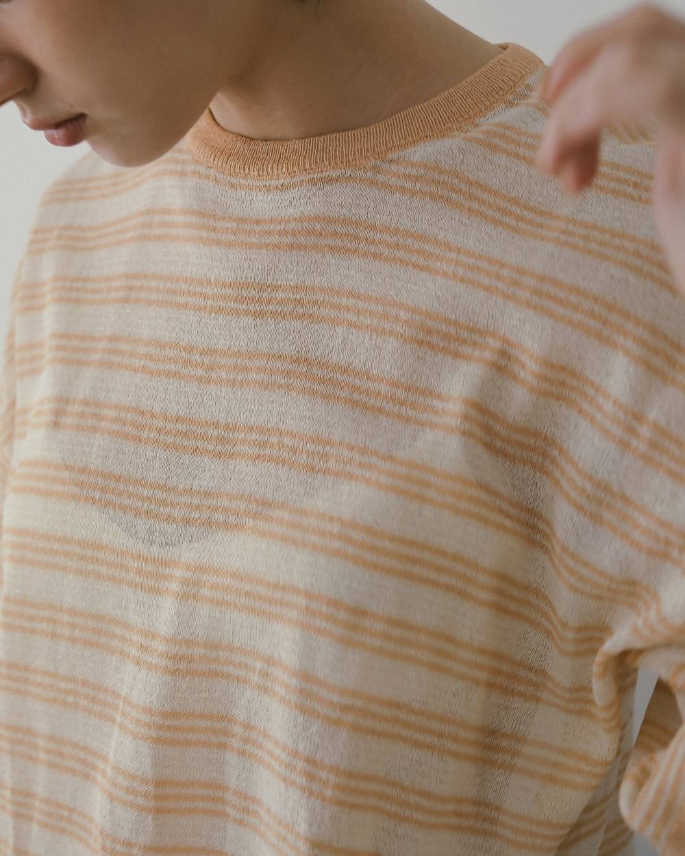 anuke(アンヌーク) Sheer Border Knit | サウスオレンジ｜メンズ
