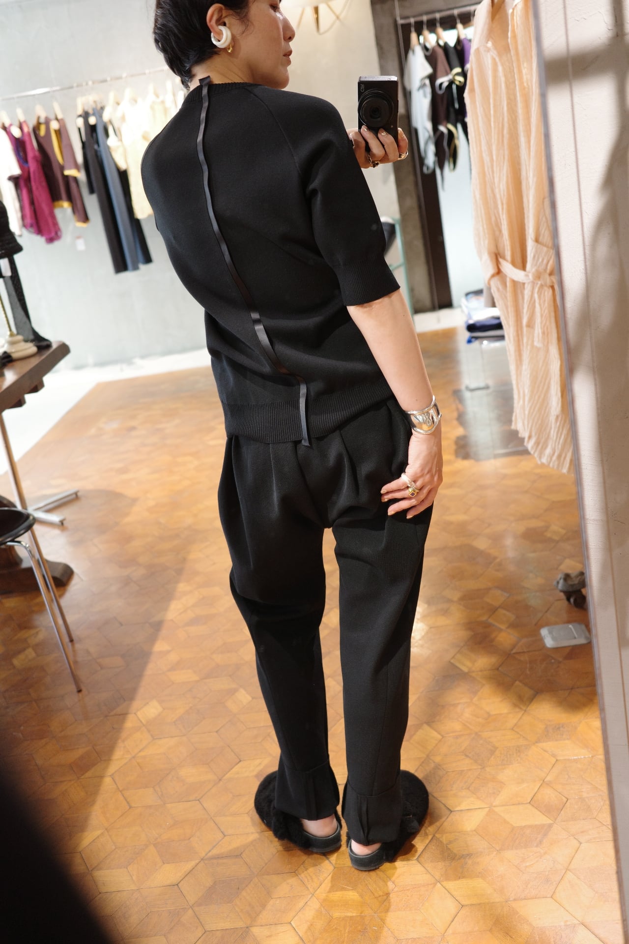 MOON TREE PLANET/Cord pants black | ikasa.