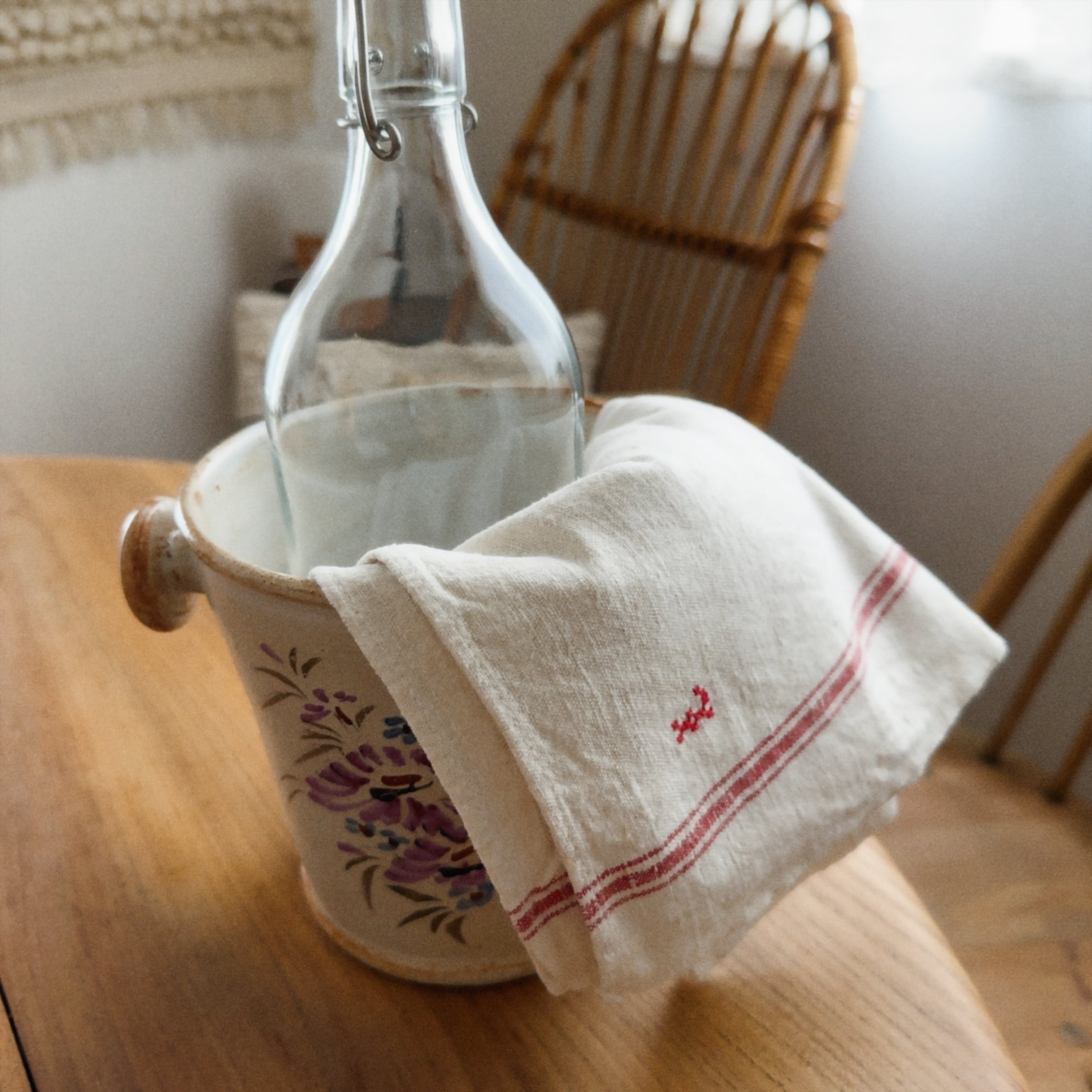 フランスアンティークリネン イニシャルトーション | Bonetat