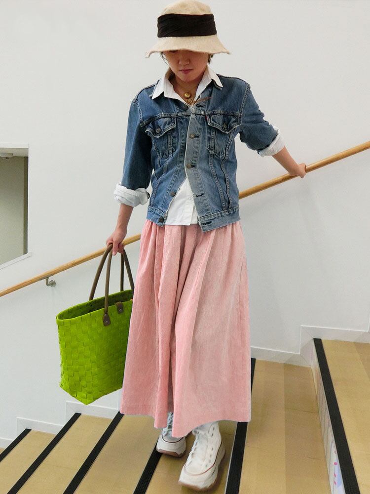 品質保証安い スカート コードレーンフレア配色ステッチスカート