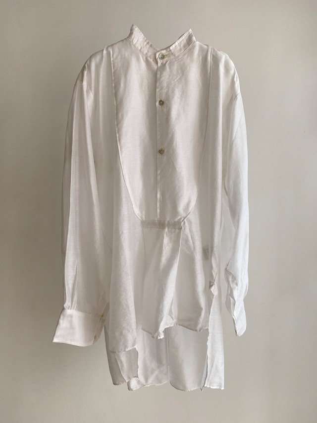 Pullover gather blouse "white" chandery silk