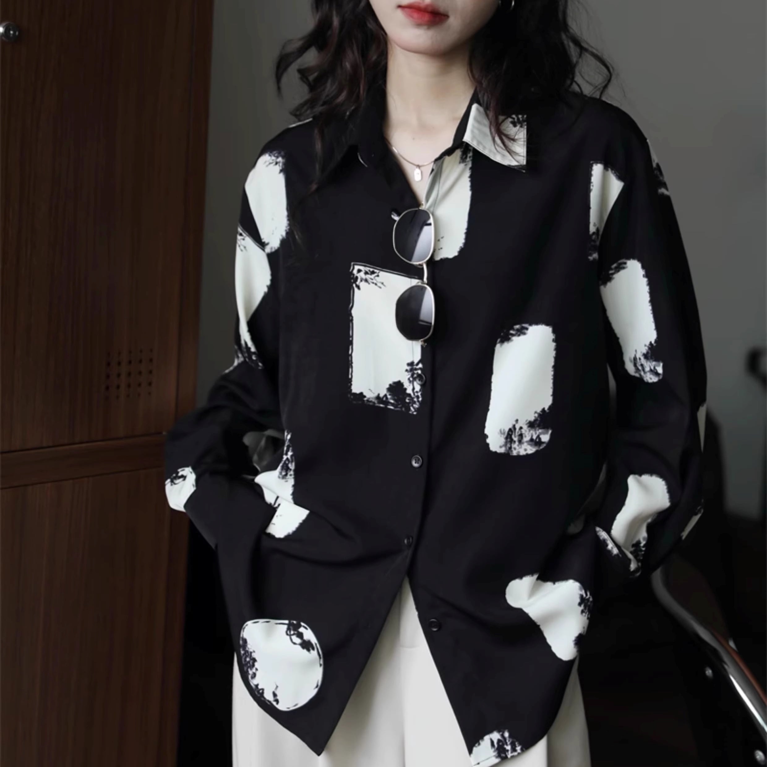 レトロプリントシャツ【G4490】