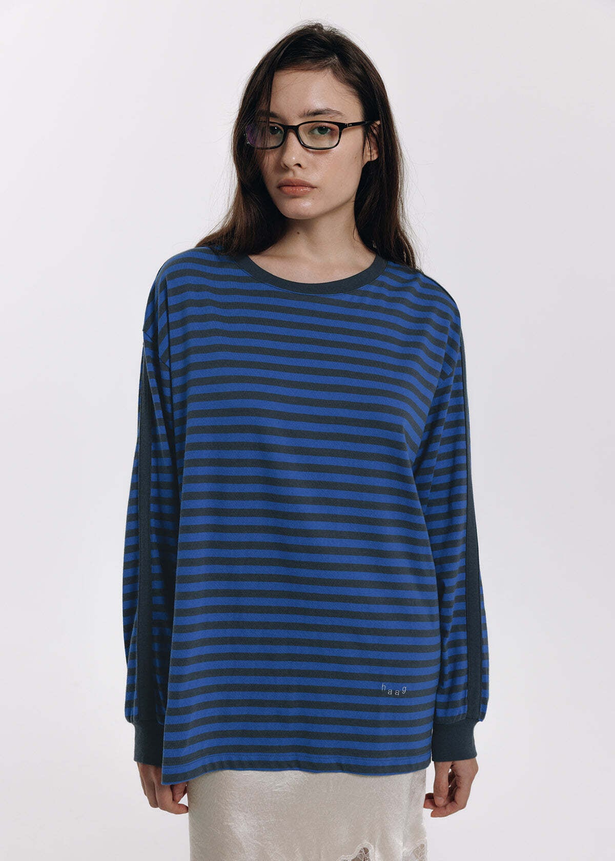 Haag> a mix hoodie zip-up / light grey | cai