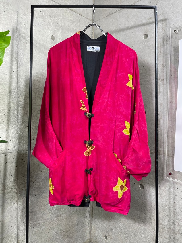 old collar less rayon jacket