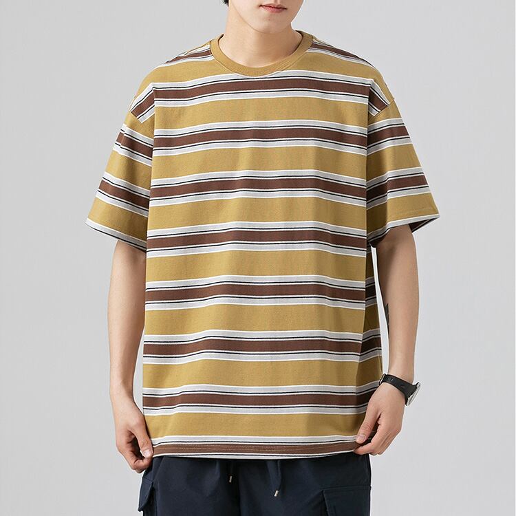 ★ROUND NECK STRIPE T-SHIRT　　　A0655