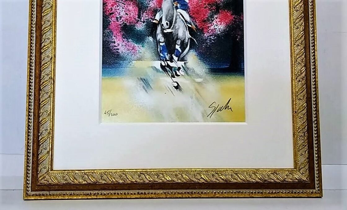 ビクトール・ スパン「レッドモーニング」版画45/300 額縁外寸42.0x49 