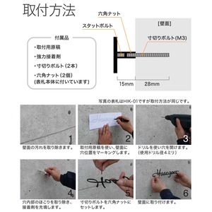 表札 切り文字表札（シルバーメタリック） HIK-08_SIM