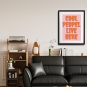 COOL PEOPLE LIVE HERE｜ポップアート テキストアート インテリア ポスター おしゃれ 部屋づくり モダン デザインA3ポスター