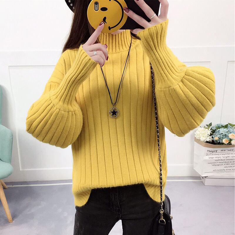 【tops】ランタンスリーブニットセーター M28857