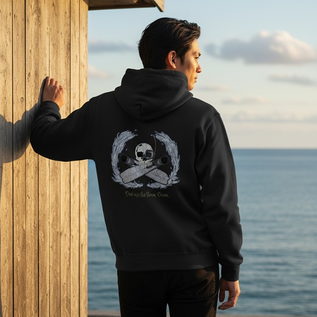 Flag of Diver-プルオーバーパーカー(ブラック)