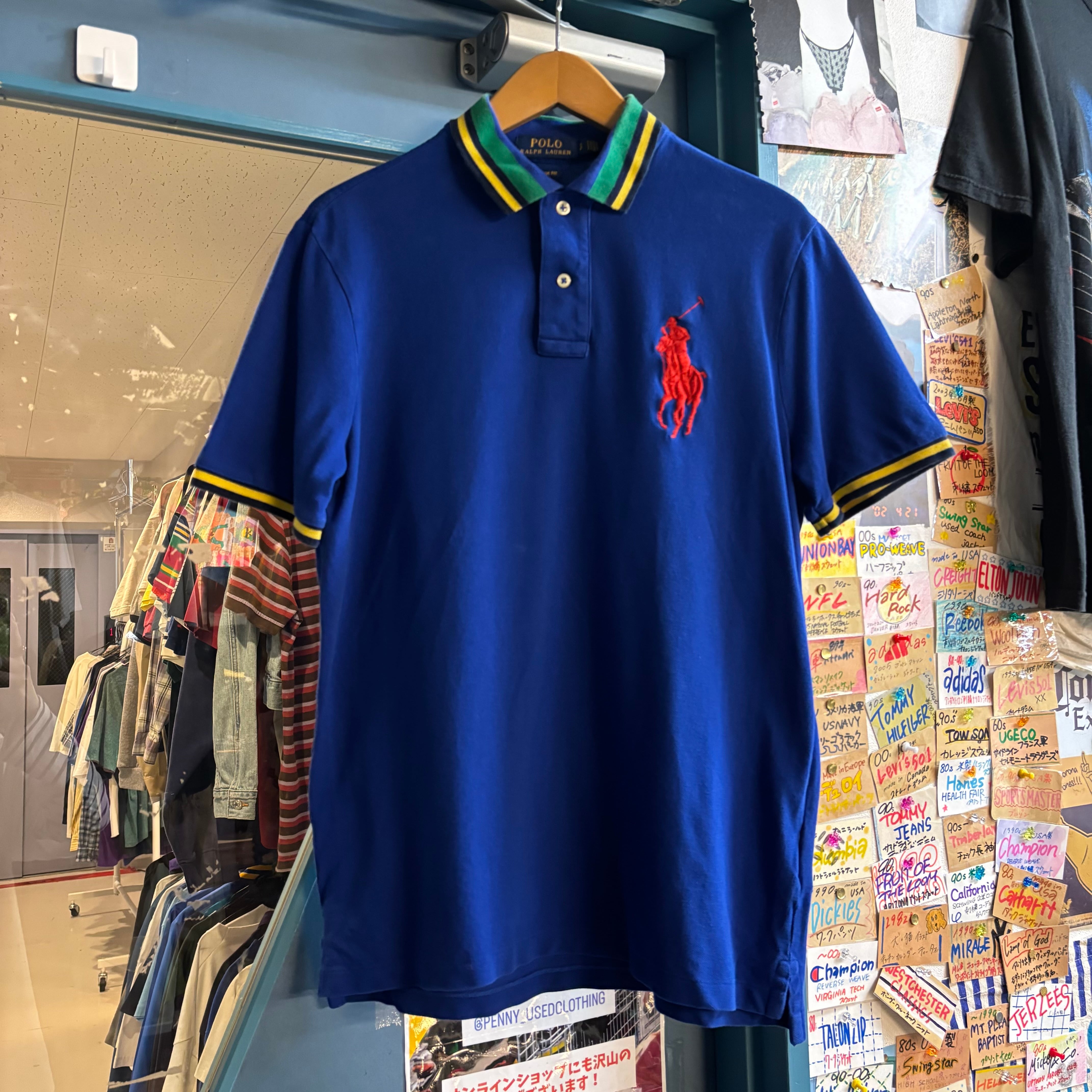 Polo Ralph Lauren ビックポニー刺繍ポロシャツ ブルー | 古着屋PENNY