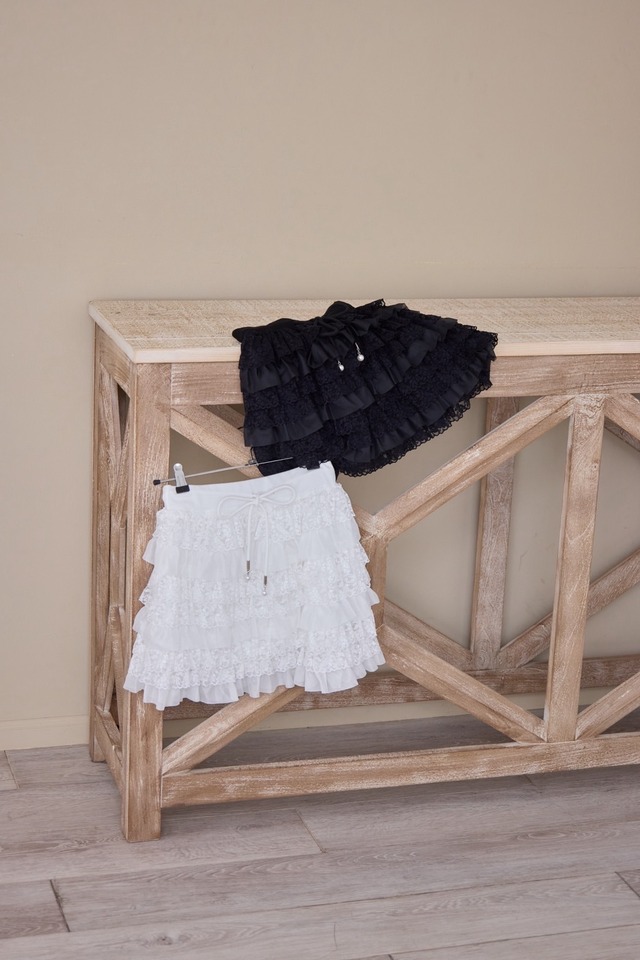 lace tiered mini skirt