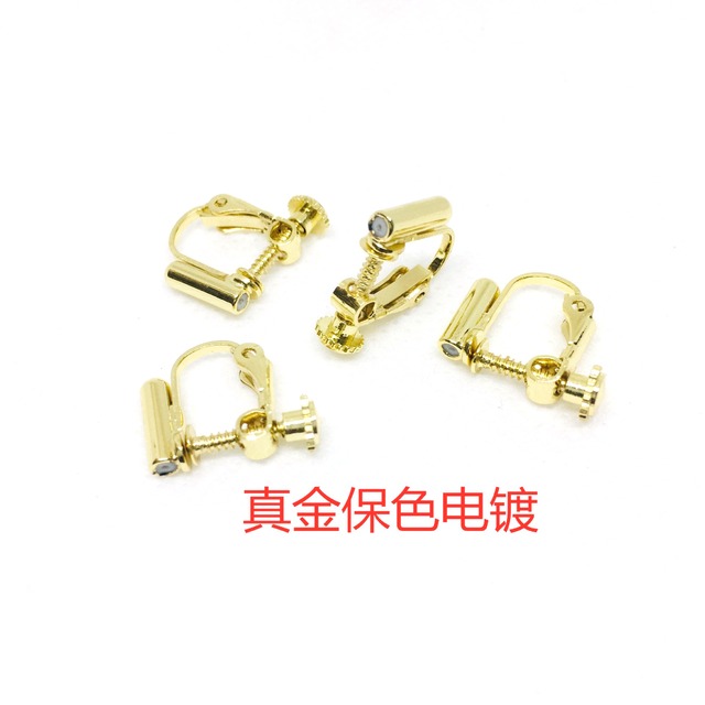 保色18kバッグ金耳クリップイヤリングアクセサリー無痛u型スパイラル耳クリップピアス変換器diyアクセサリー材料