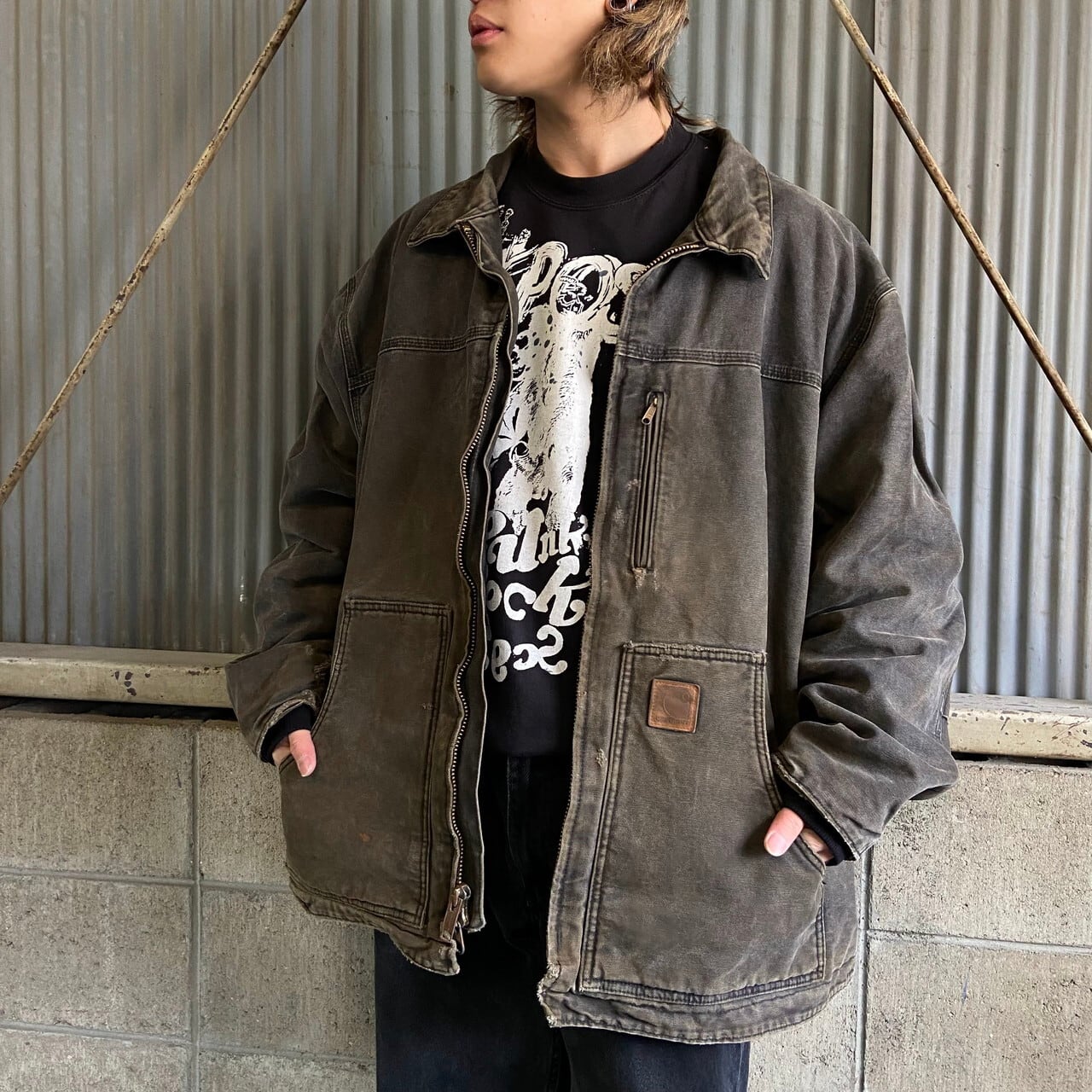 超ビッグサイズ Carhartt カーハート ダック地 ボアライナー ワーク 