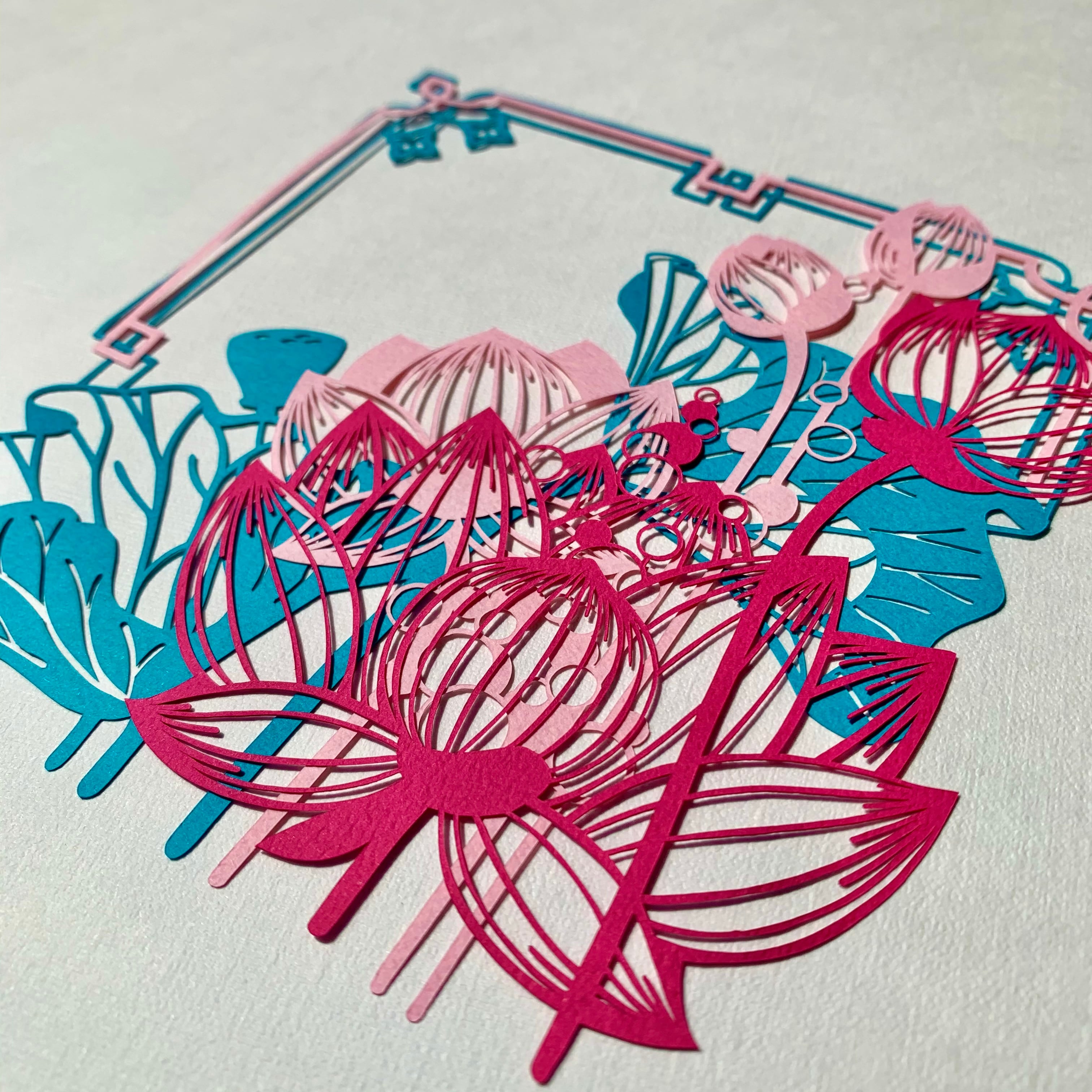 切り絵、 ハンドメイド 切り絵キット2021.03「蓮華」 キット 祐琴 通販 11657778｜Creema