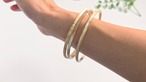 水牛ホーン バングル  Buffalo Horn Bangle　　アイボリーマーブル　４本セット