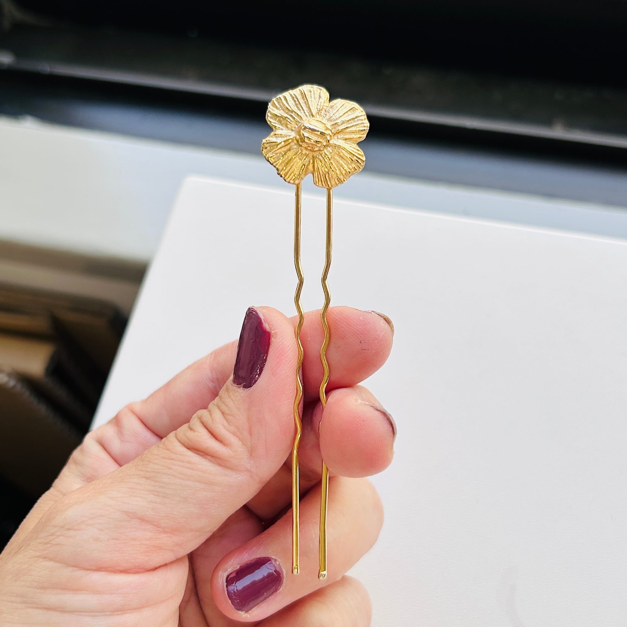 フランスヴィンテージフラワーヘアピン | Milo Antiques & Vintage