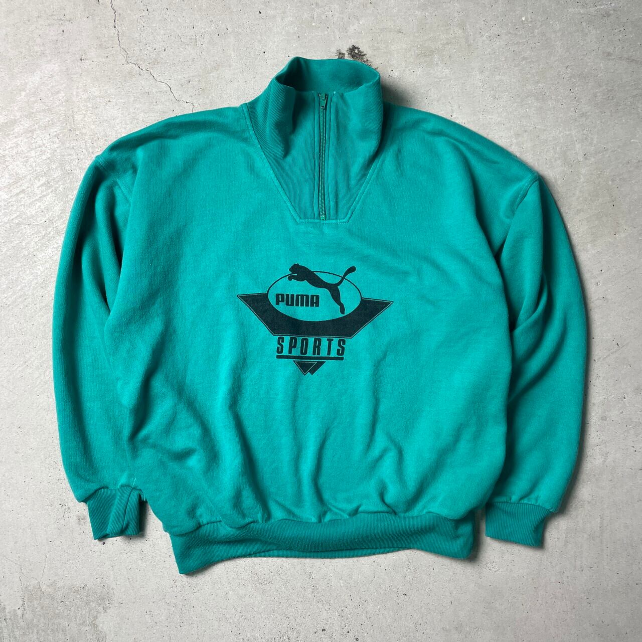 90年代 PUMA SPORT プーマ ハーフジップ スウェットシャツ メンズM相当 