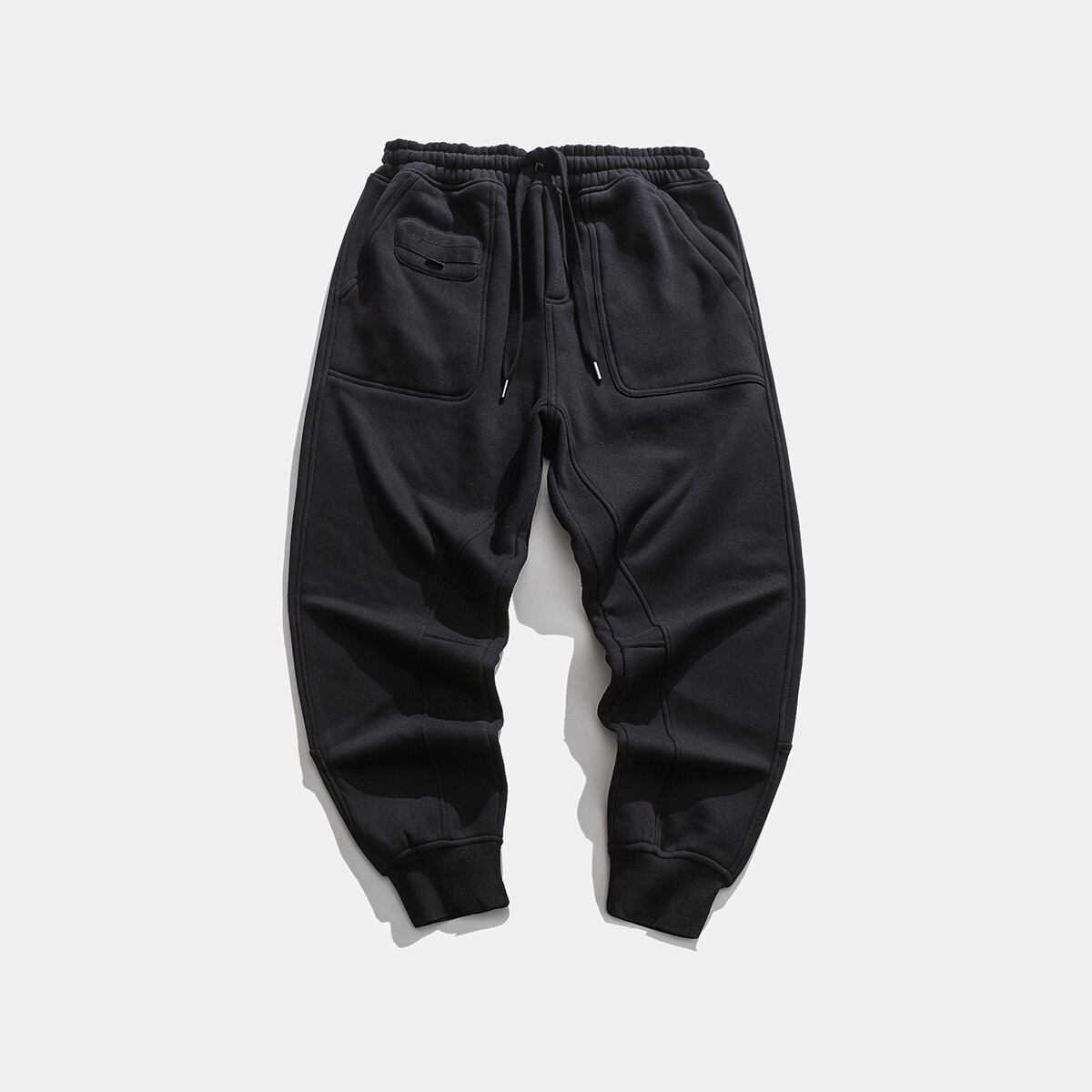 【新作】【送料無料】 Road Vintage 20 Winter Loose Boys All-match ese Simple Restraint Foot Multi-Pocket Solid Color Plus VelvetPants-アリババ ウィンター 冬物 ソリッドカラー ビンテージ ポケット多め マルチポケット hip6-161152729879293