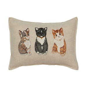 CORAL&TUSK [Cute Kittens Pillow] 子猫3匹 刺繍クッションカバー30x40cm (コーラル・アンド・タスク)