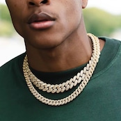 【Ice93】Iced Out Prong Chain Necklace【Moissanite/8mm】