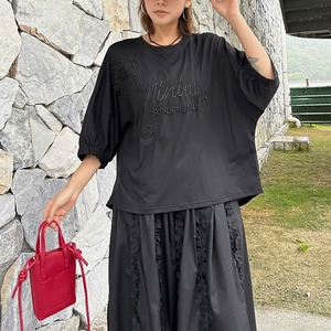 RELAXED ROUND NECK HALF SLEEVES LOOSE T-SHIRT M-17417