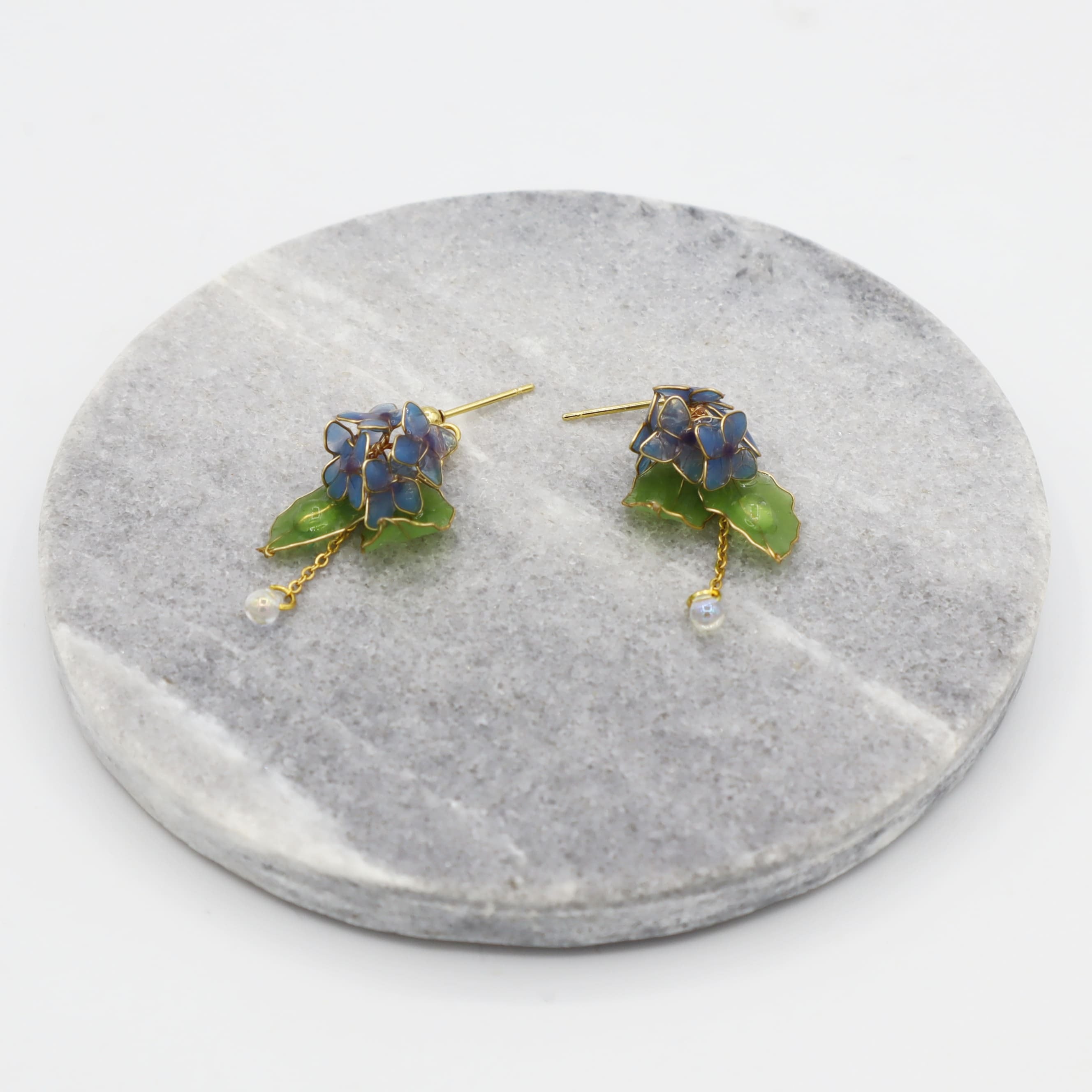 紫陽花ピアス（blue）