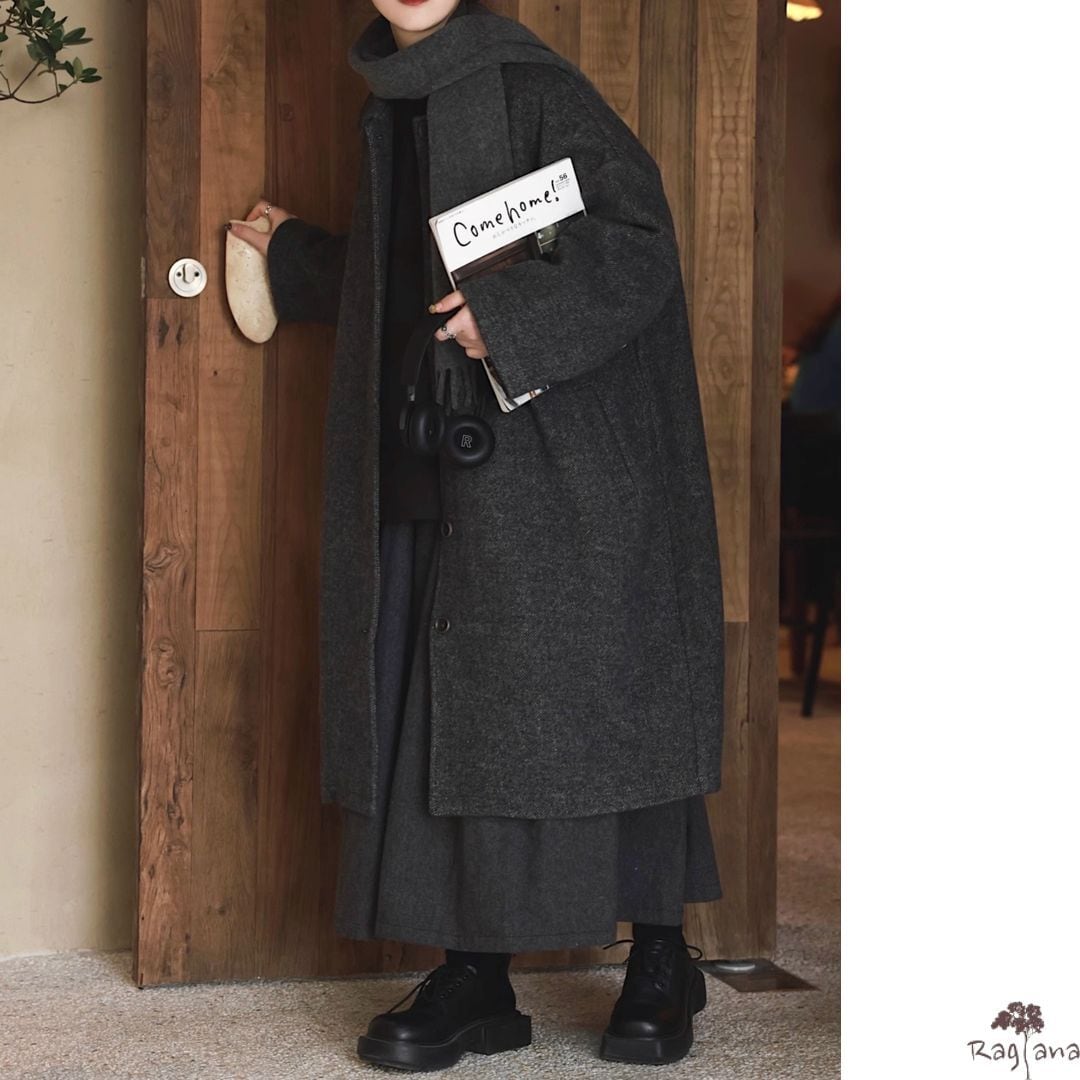 ウール混紡 ロングコート M 11496 | Raglana