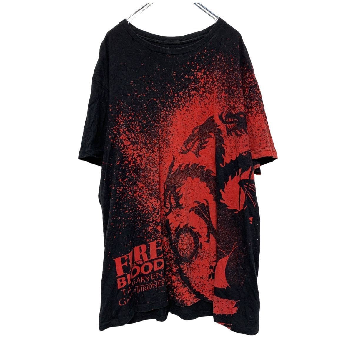 game of thrones 半袖 プリント Tシャツ XL ブラック ビッグサイズ