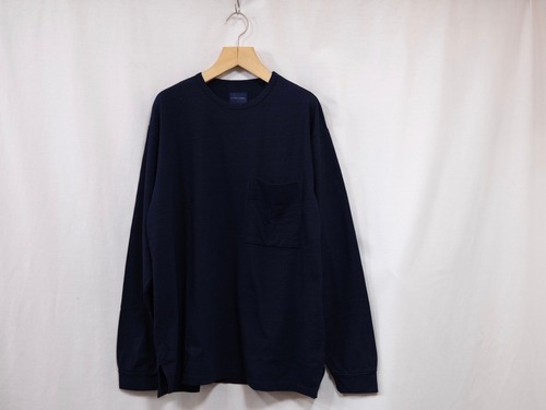 CURLY” NATURAL INDIGO L/S TEE “ONE WASHED”
