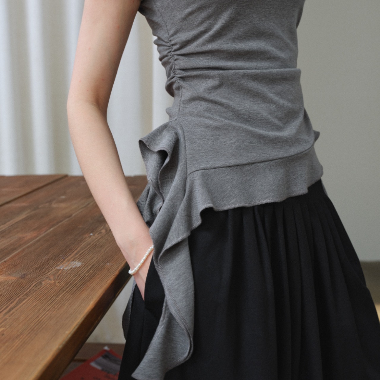 Drapé Asymmetry Tee F0614