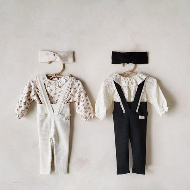 【BABY】フリルサロペット　カーディガン