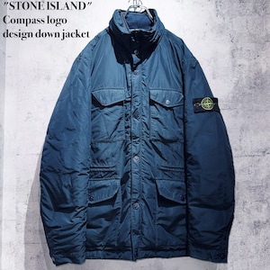 "STONE ISLAND"Compass logo design down jacket