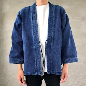 "DENTO" SASHIKO KIMONO JACKET ［LONG SLEEVE］ / INDIGO