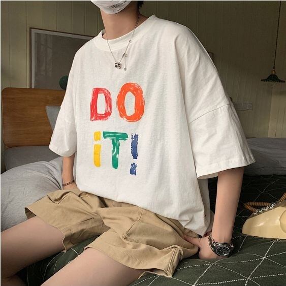 全3色 カットソー ビッグシルエット ロゴ カジュアル メンズ