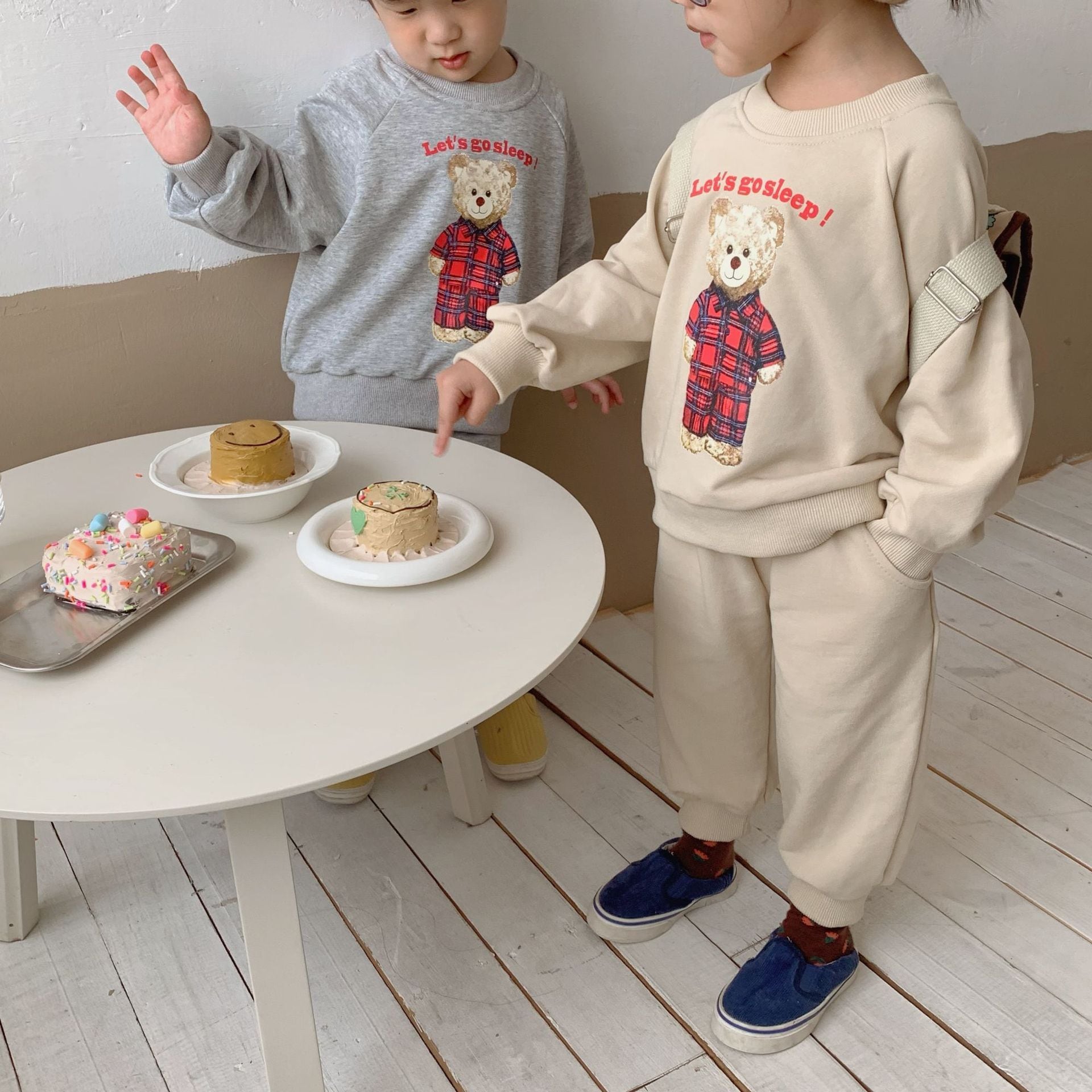 【BABY&KID】秋新作 可愛いクマ柄セットアップ