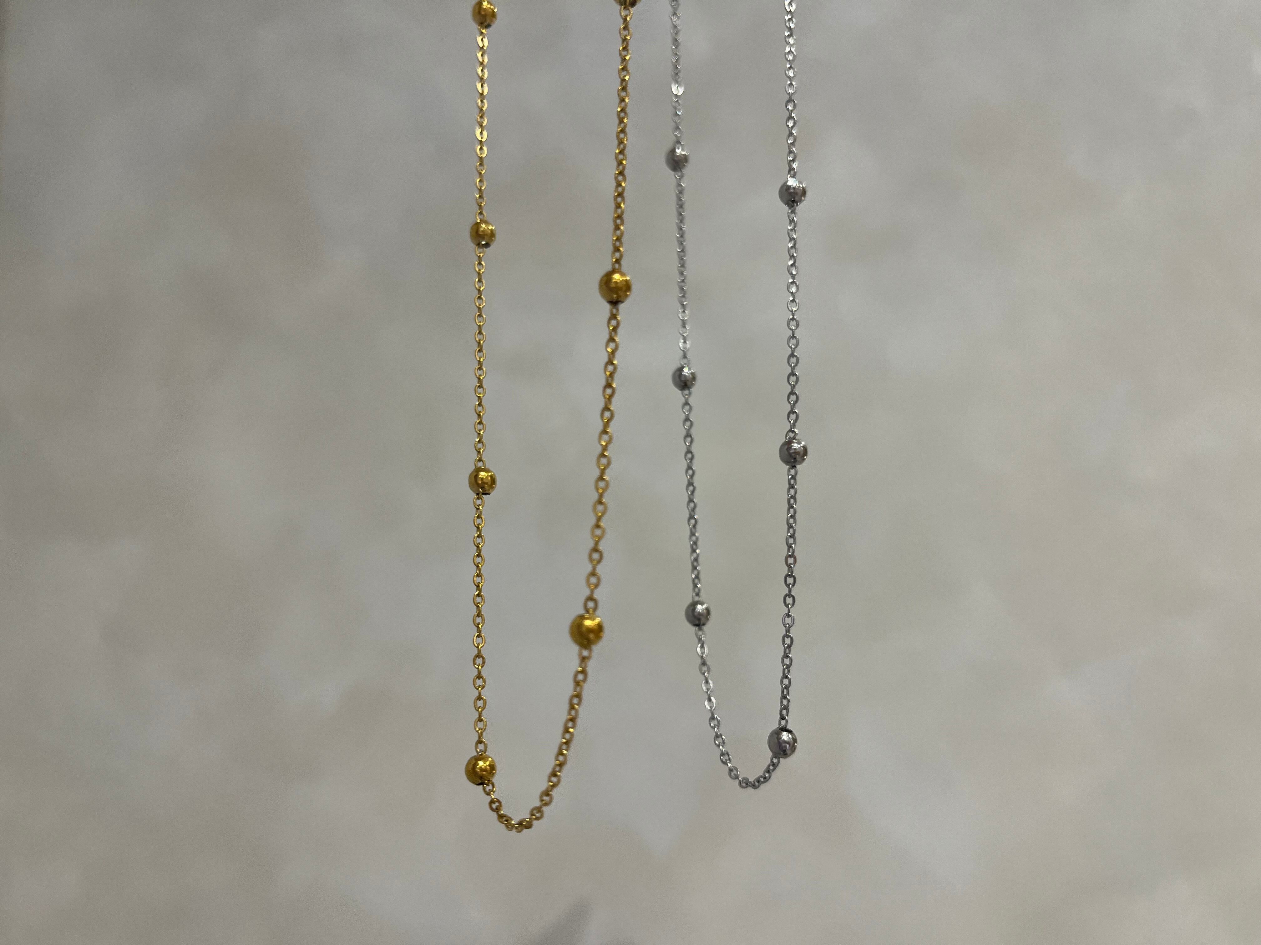 【 CORE 】dot chain necklace ( silver / gold )
