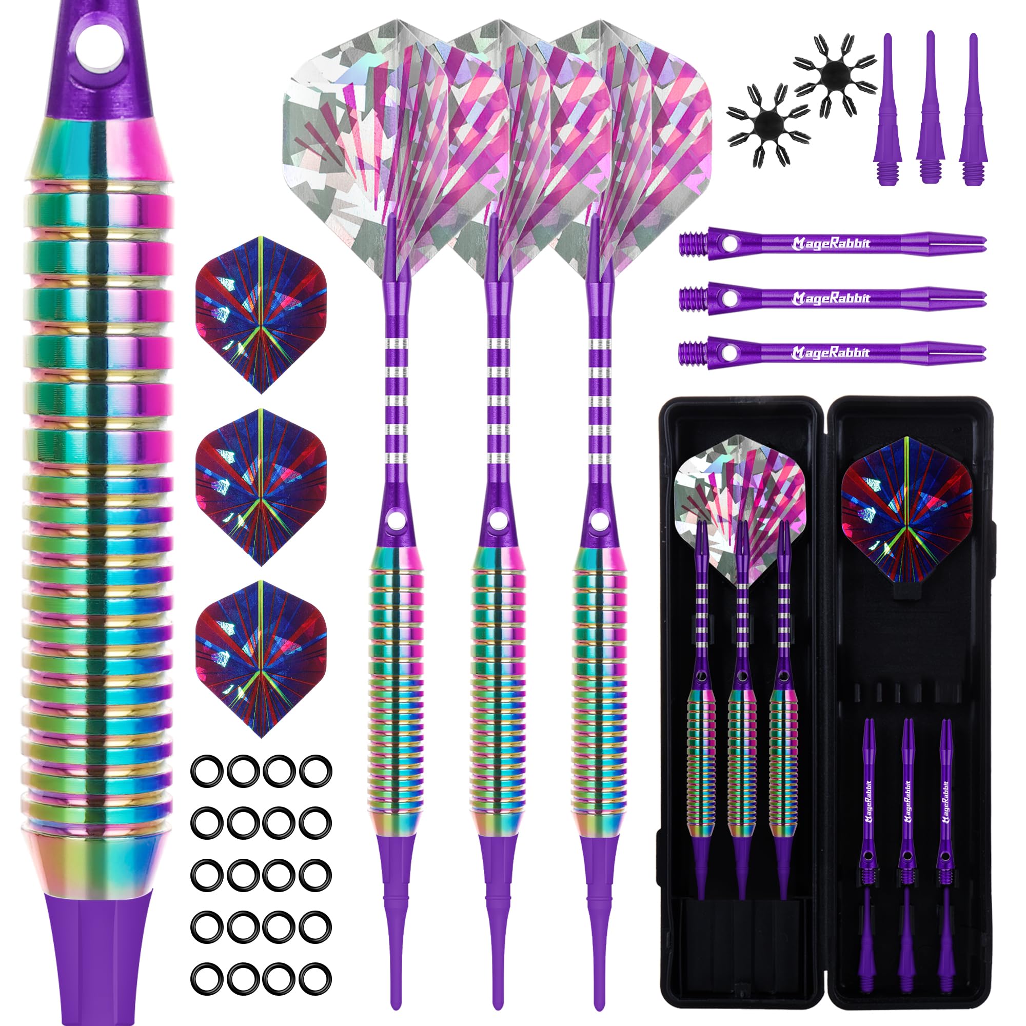 ダーツ セット マイダーツ 初心者 入門用 ケース 付き 紫 パープル 20g