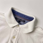 TOMMY HILFIGER トミー ヒルフィガー Slim Fit 半袖 ポロシャツ S/ホワイト メンズ