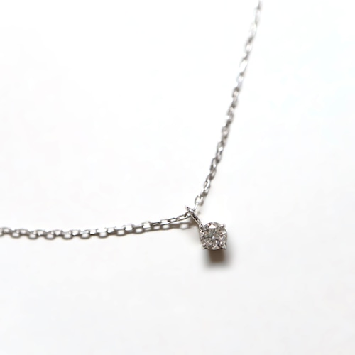 K10WG/Classic single diamond necklace